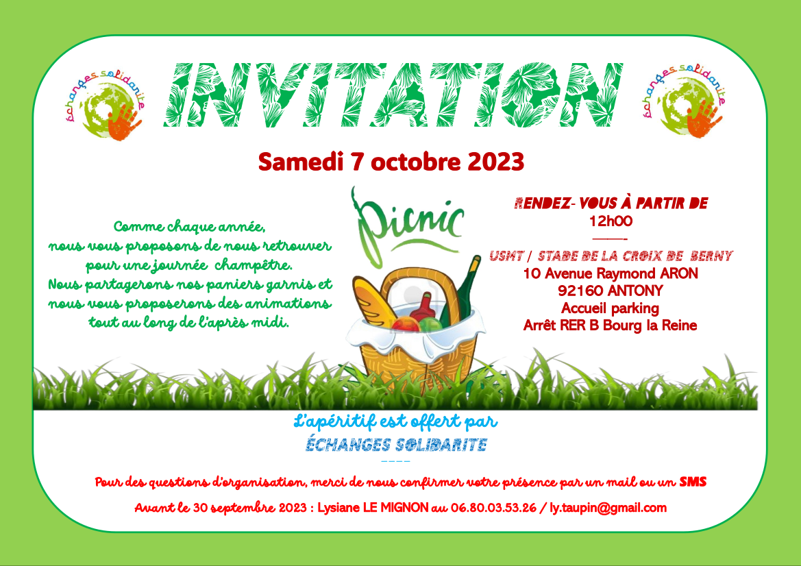 invitation picnic 7 oct 2023