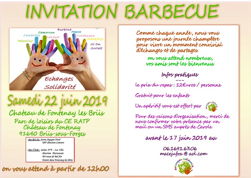 invitation barbecue 22 juin 2019